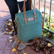 Commuter Tote - Waxed Hunter Green